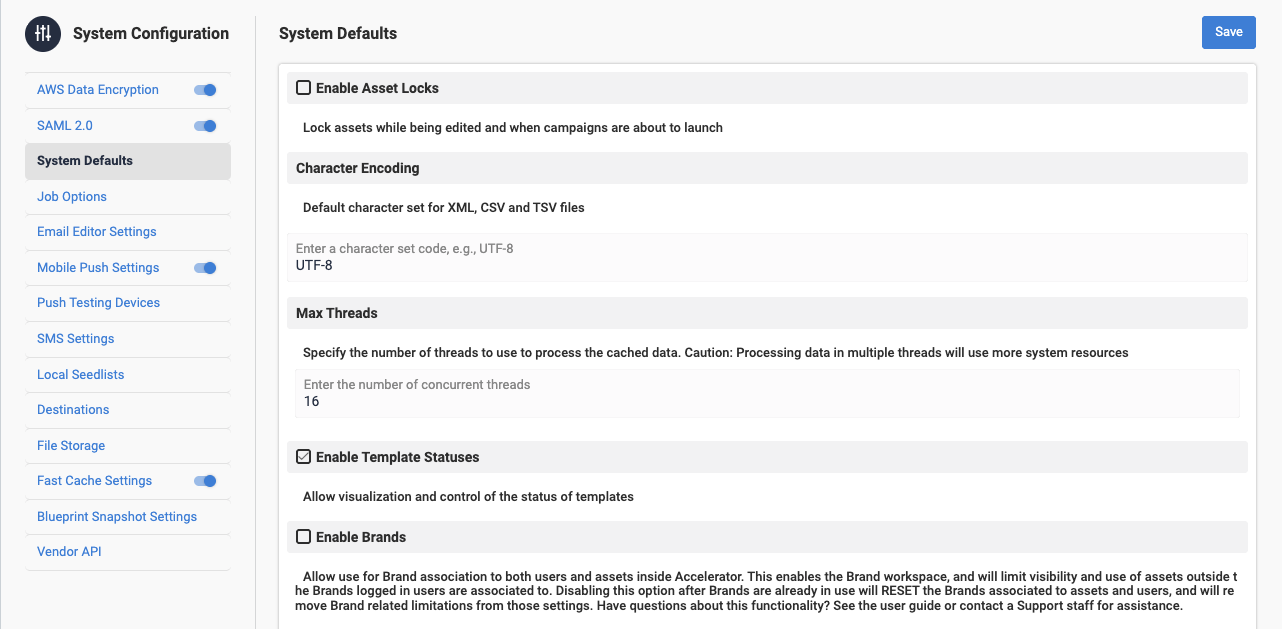 Enable Brands in system settings