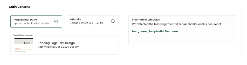 Launch Page – Main content