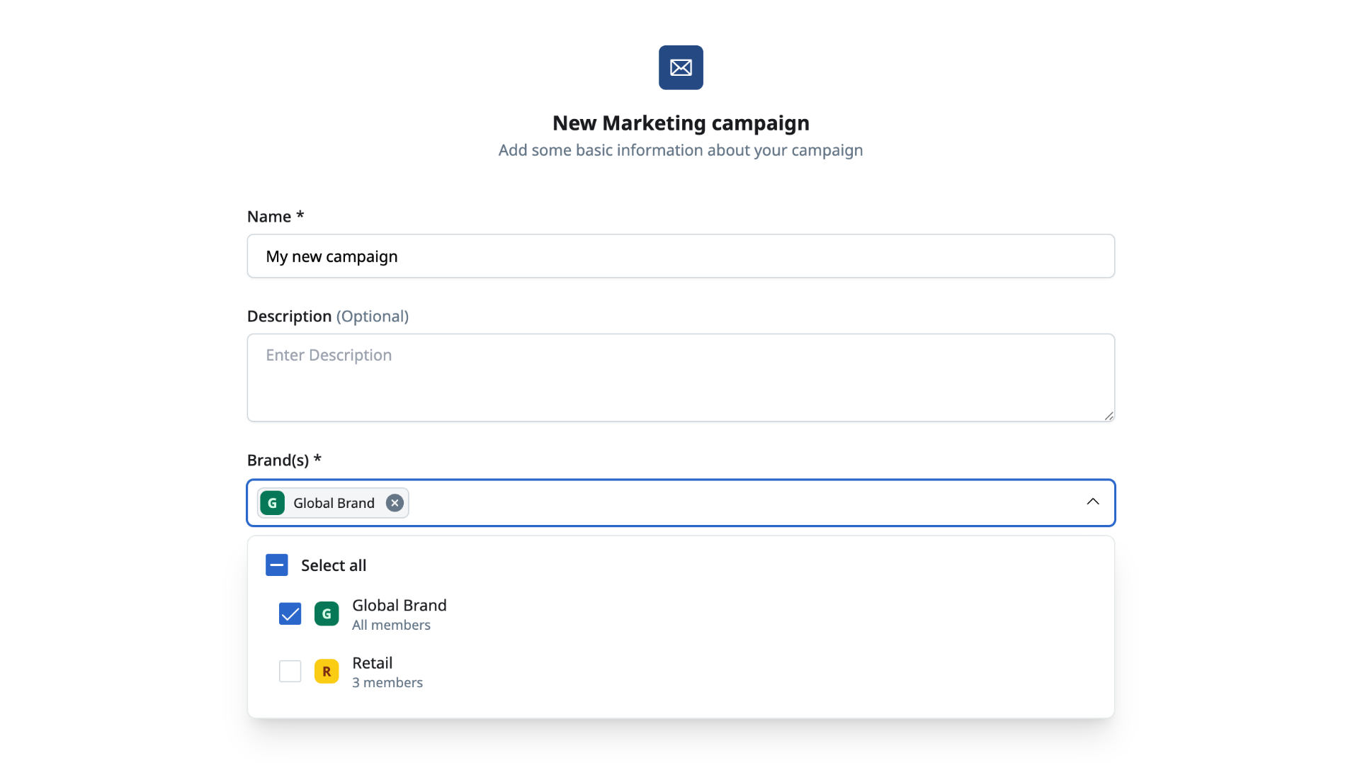 Add Brands to new asset