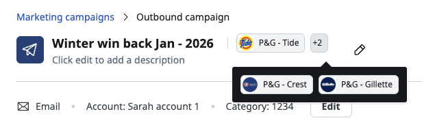 Brand association can be seen/changed at any time if needed