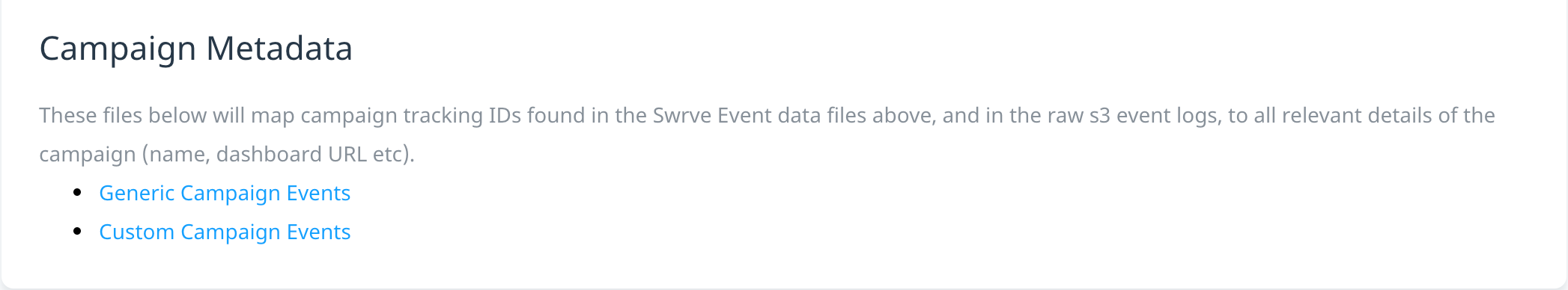 Campaign metadata