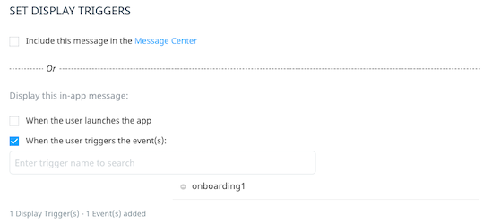 event trigger deeplink