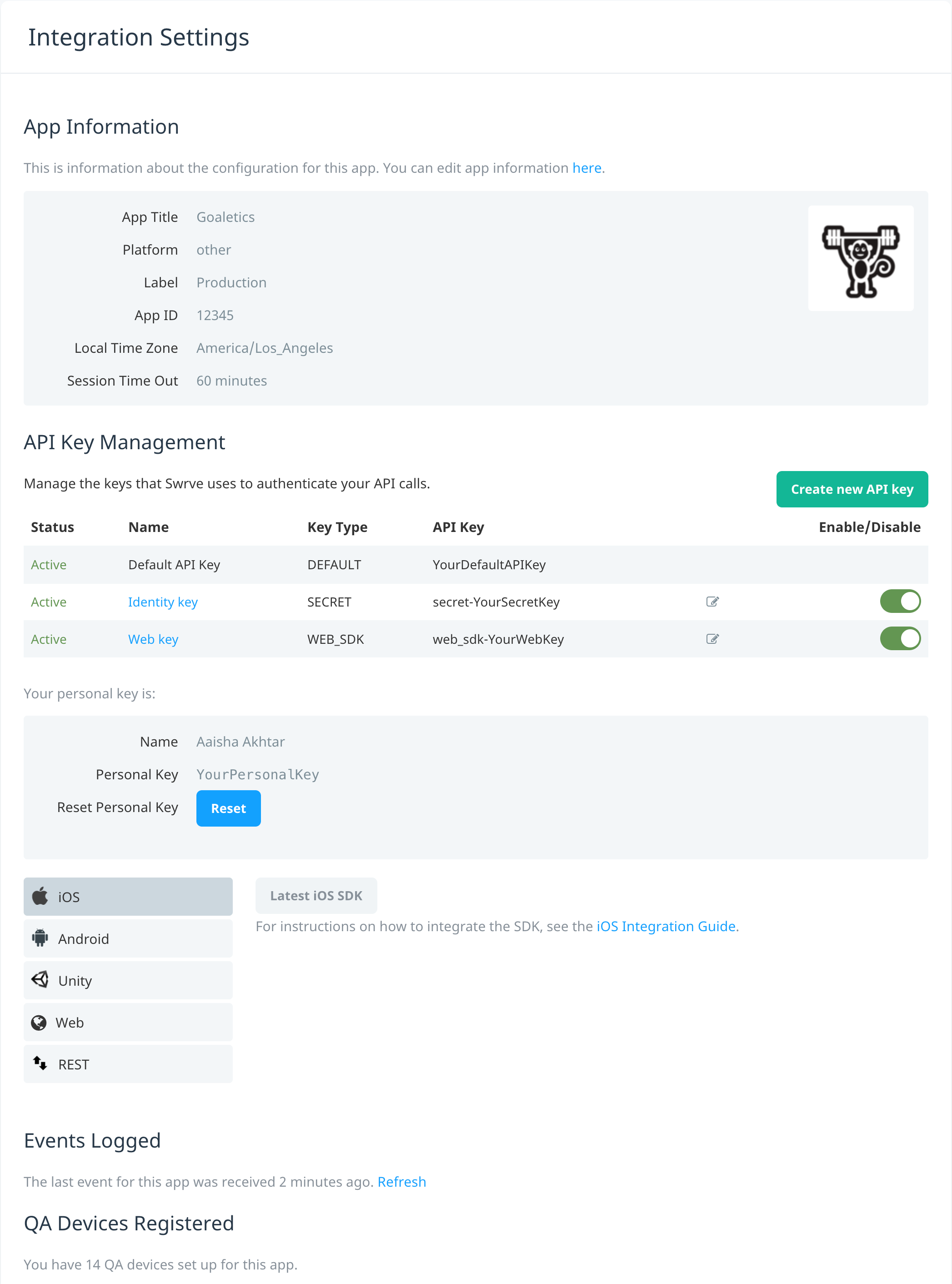Integration Settings