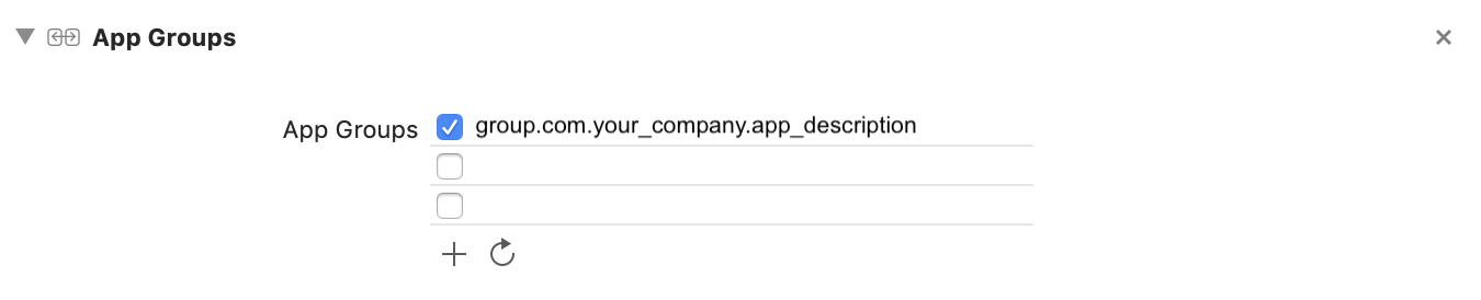Xcode app group
