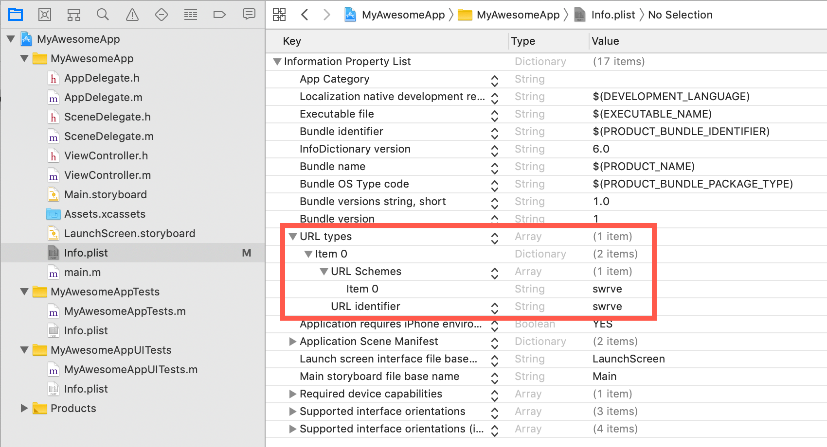 Xcode custom URL schema for deeplinks