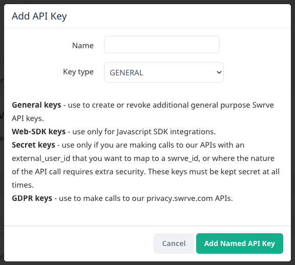 Adding new API key