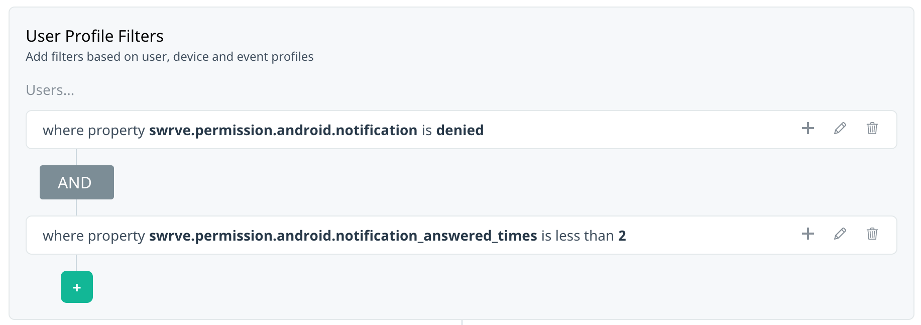 Android push notification request