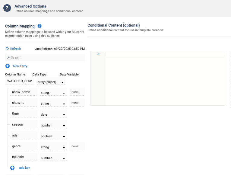 column mapping an array of objects column