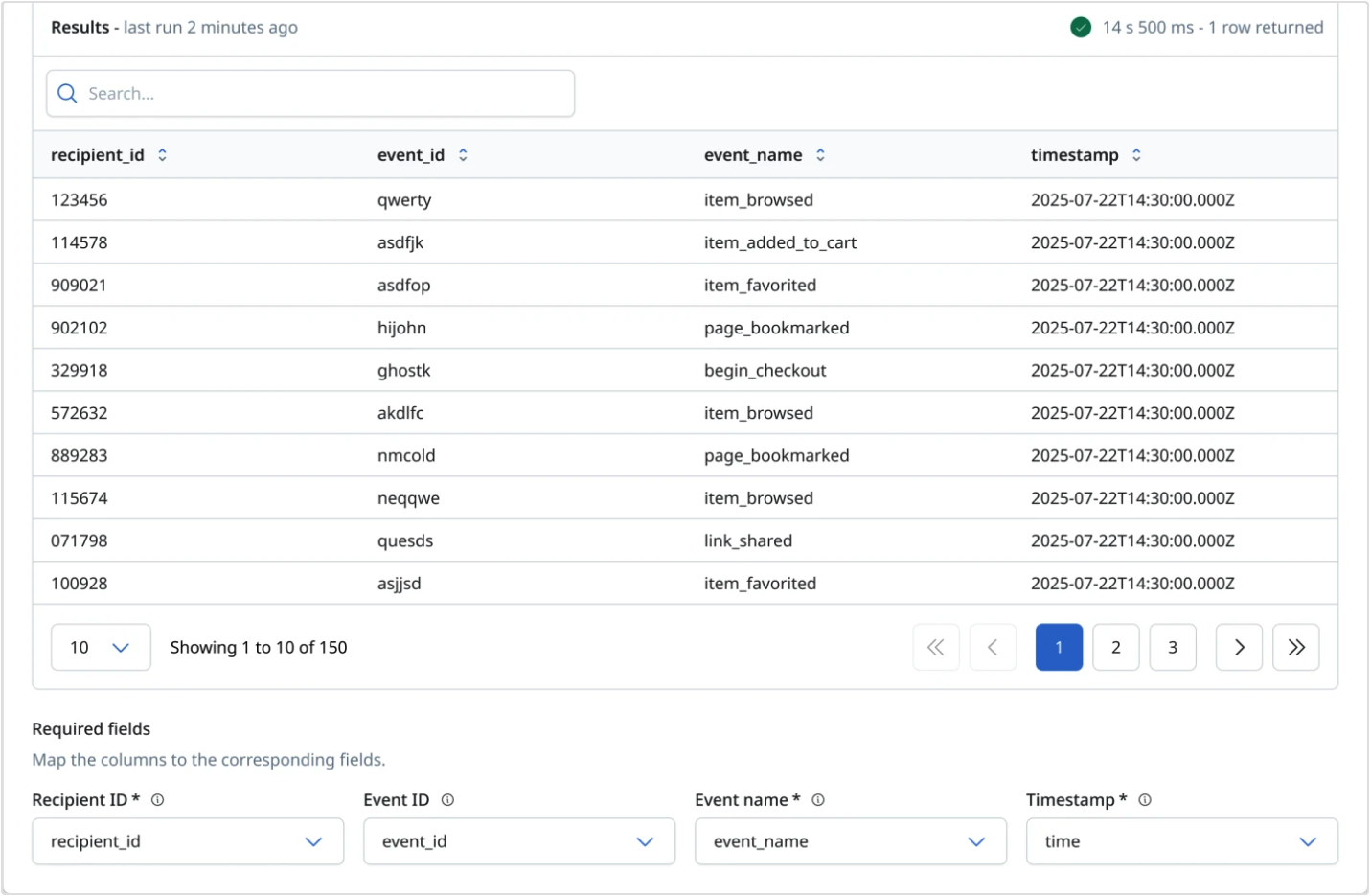 event sync detail page